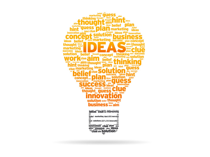 Light bulb with ideas